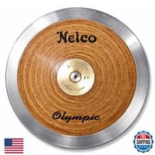 Wood Discus 1kg - Competition Practice, Steel Rim, 60-70 Rim Weight