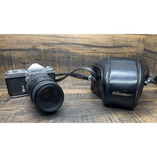 Nikon Nikomat FT 35mm Film Camera Quantaray 70–300mm Lens Leather Case
