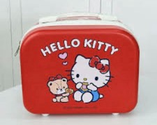 Sanrio Hello Kitty Red Bear 14" Mini Carry-On Luggage Suitcase Travel Bag Cabin
