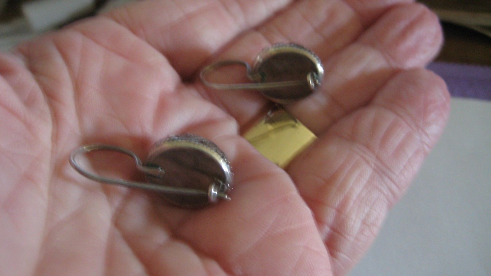 NICE STERLING SILVER MOONSTONE DANGLE EARRINGS - image 2