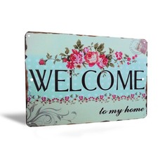 Metal Welcome Home Sign for Porch, Front Door, Entryway, Living Room Home Decor