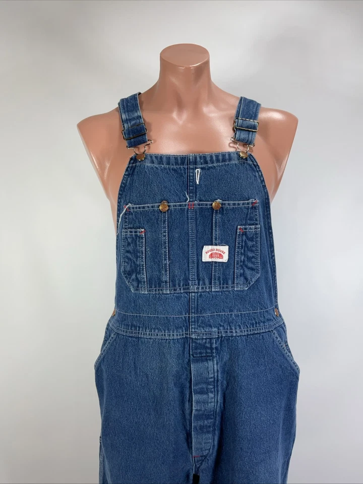 Macacão Road House masculino 40x34 azul denim feito nos EUA vintage anos 80 - Imagem 3 de 4