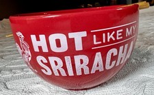 Marketplace Red Ceramic Ramen Bowl 'Hot Like My Sriracha' w/ Chopsticks #1601