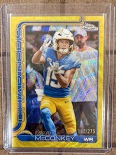 2025 Topps Chrome - Ladd McConkey #156 Yellow Wave Refractor /275 Chargers 🔥🔥
