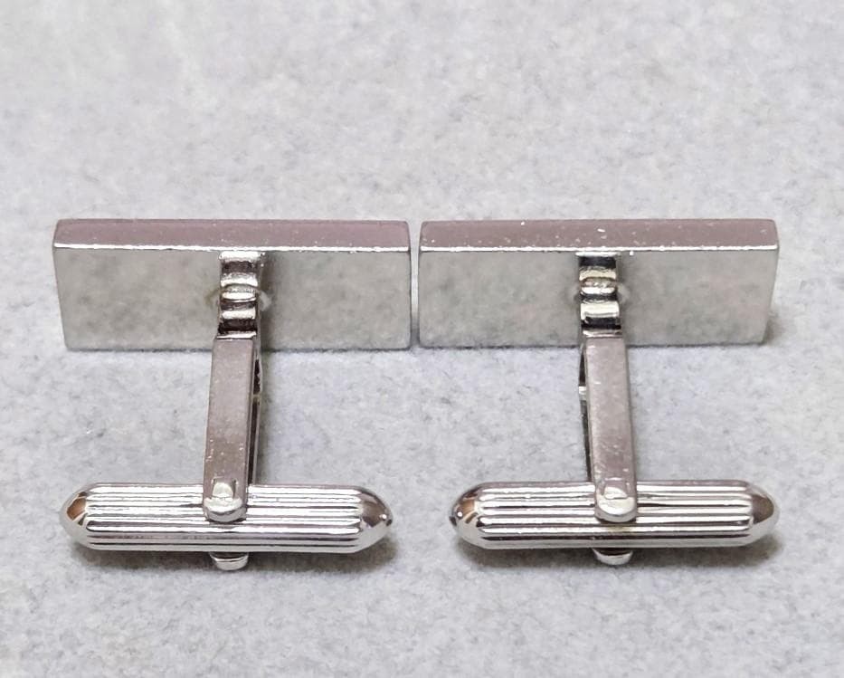 BURBERRY Cufflinks Silver Rectangle Shape [Very g… - image 8