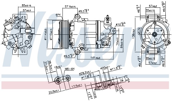 1X Nissens 890056 Kompressor Klimaanlage FüR Fiat Alfa Romeo-image