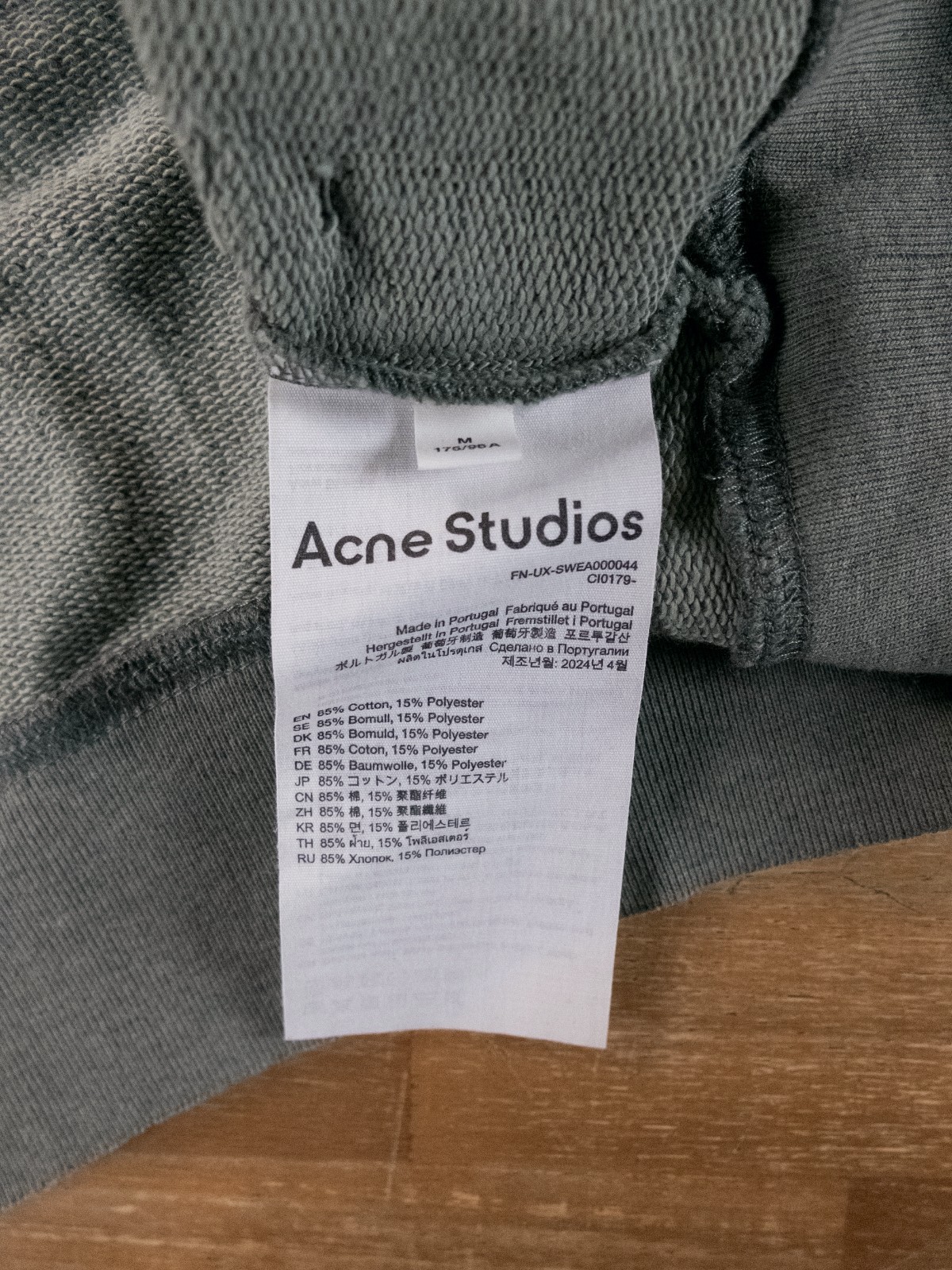 ACNE STUDIOS moss green logo print cotton sweatshirt Size Medium authentic NWT image 8