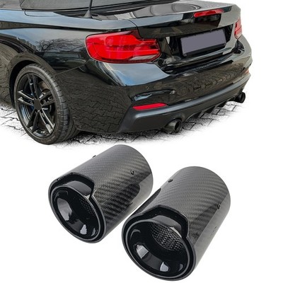 2x Carbon Auspufflblenden Endrohre passend für 2er BMW F22 F23 M235i M240i