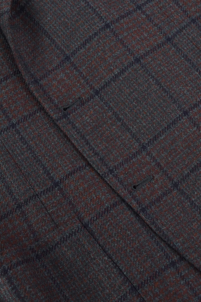 Cesare Attolini $5500 handmade cashmere blazer US 44 EU 54 check - Image 3 of 4