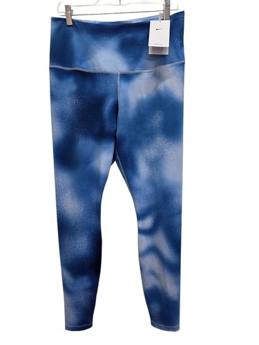 NWT Nike One Dri-FIT Women's Large High Rise Tight Leggings Blue Cloud Wash