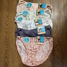 NWT FREE SHIP 5 Size 7 L Vanity Fair Illumination String Bikini Panties 18108