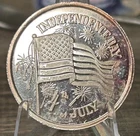 1994 FRANKLIN MINT .999 FINE SILVER ART ROUND - INDEPENDENCE DAY 4TH OF JULY