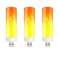 LED Flame Effect Light LED Flame Bulb USB Rechargeable LED Flame Light Safety