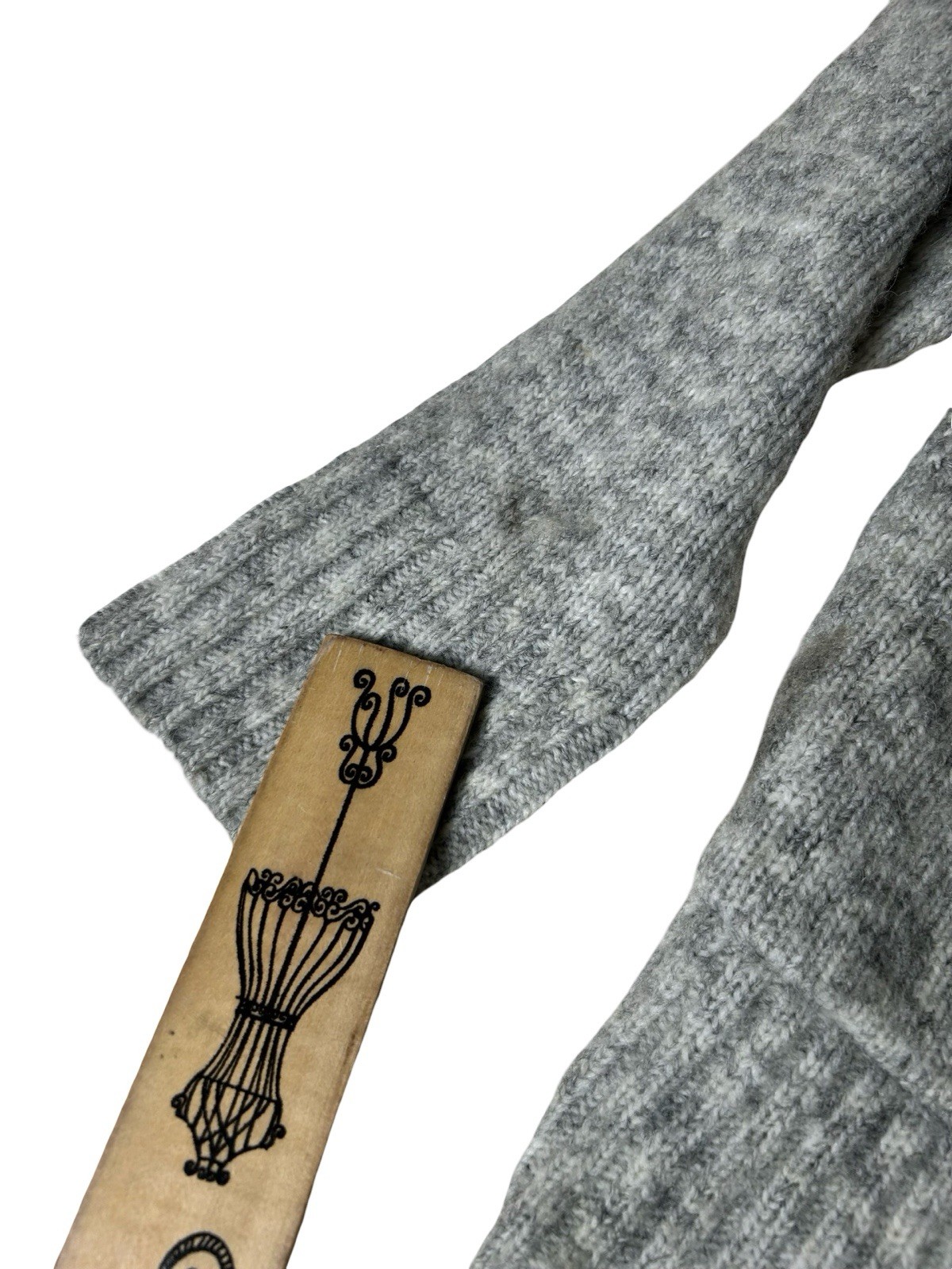 Open Cardigan With Built In Scarf Women Size M Gray Acrylic Wool Blend Pockets image 4