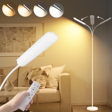Floor Lamp White, Upgrade 18W 1800LM Super Bright LED Floor Lamp with Remote,