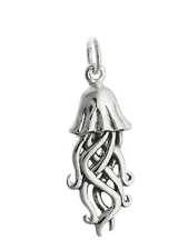 Jellyfish Charm - 925 Sterling Silver Pendant Beach Jewelry Ocean Sea Sting NEW