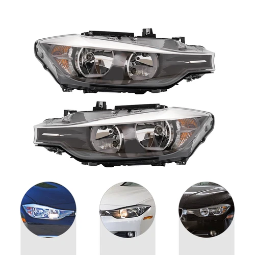 Halogen Headlights Left&Right For 2012 2013 2014 2015 BMW 320i 328i Sedan Wagon