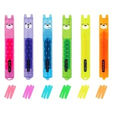 Legami Teddy's Mood Mini Highlighters Set of 6 Fun mini Markers Novelty