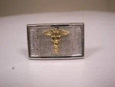 Caduceus Symbol Doctor SINGLE Vintage SWANK Cuff Link replace lost/broken zb63
