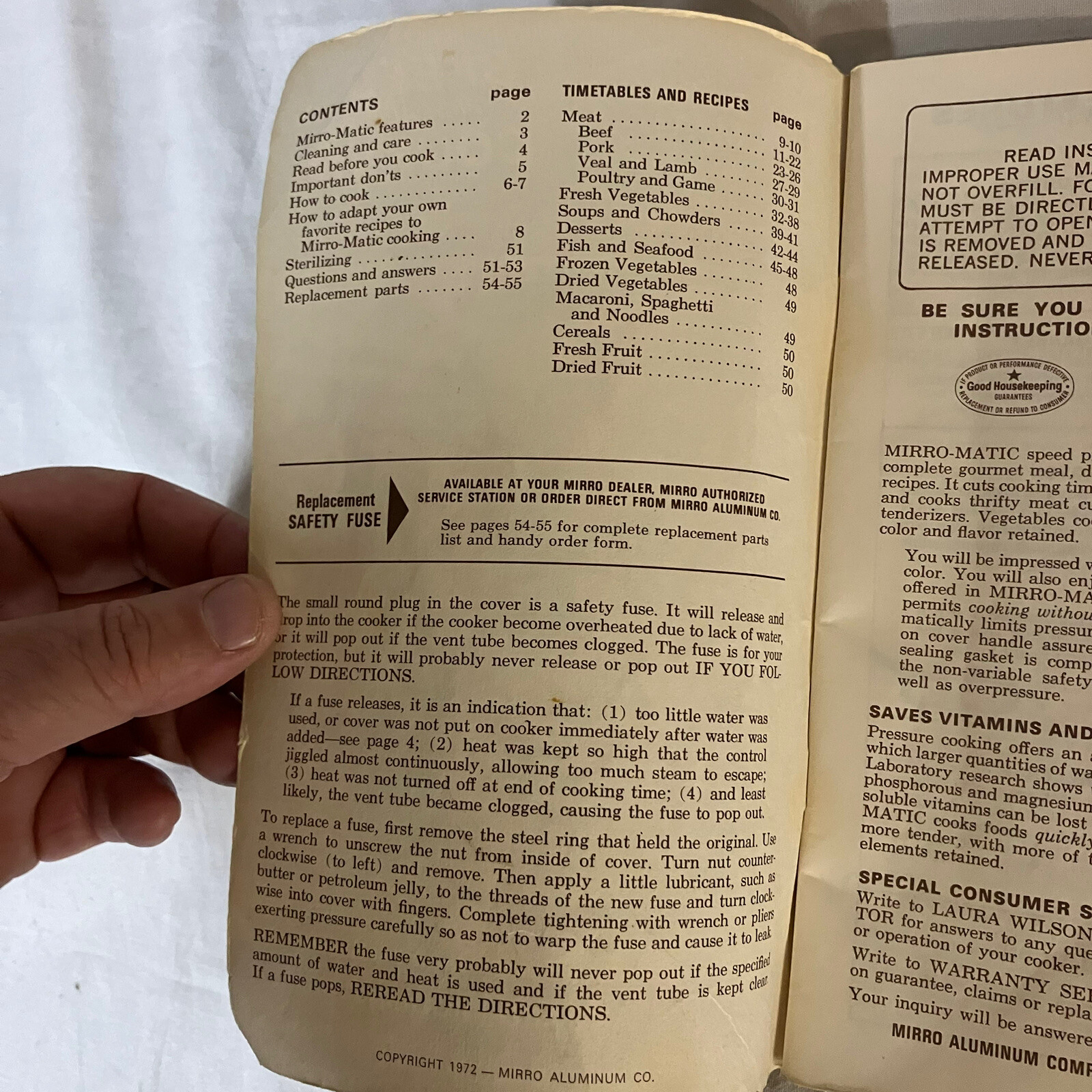 Vintage Mirro Matic Speed Pressure Cooker Instructions Recipes Booklet Book FS! eBay