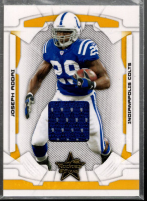 A8509- 2008 Leaf Rookies and Stars Materialien Gold #41 Joseph Addai Trikot