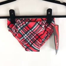 TYR Boys Swimwear Racer Bottoms Brief Drawstring Pacific Plaid Red 24 US 7/8