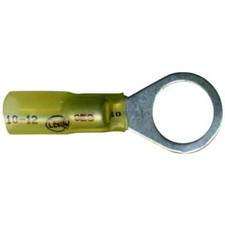 Heat Shrink  Solder Ring Terminal 12-10 Gauge 1/2" Stud Made in USA - 10 Pack