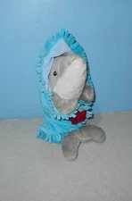 10" Swaddle Baby Blue Gray Dolphin Plush Doll Travel Blanket Babies by Fiesta