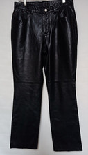 Vintage 90's RALPH Ralph Lauren Navy Blue 5 Pocket Jeans Style Leather Pants 8