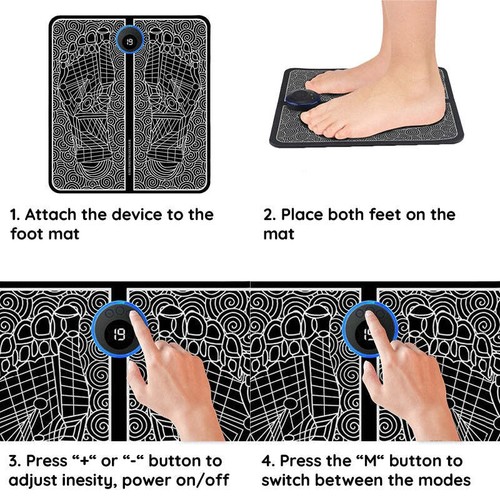 EMS Electric Foot Massager Acupoints Massage Foot Mat Circulation Stimulator US - Picture 13 of 22