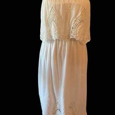 Forever 21 Strapless Boho White Maxi Size S