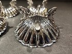 Set of 4 Antique Silver Salt Cellars - Shell Bowl set on Dolphin Feet — photo 4