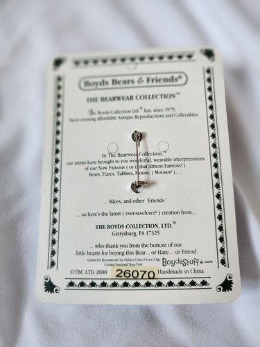 Bearwear by Boyds Bears Pin "Frasier Q Peekers...Oh Christmas Tree"-Feet wiggle! - Picture 5 of 7