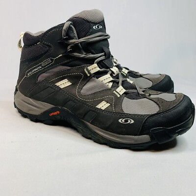 Salomon Contagrip Gore Tex Black Gray Hiking Boots 145464 Women's