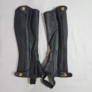 Millstone Black Leather Equestrian Half Chaps Adult XS
