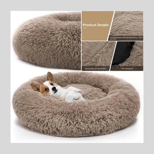 Pet Bed Comfortable Donut Cuddler Round Ultra Soft Washable Cushion Bed