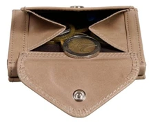 EXENTRI Multiwallet in Camel w/Stainless Steel Locking Clip and coin pocket RFID