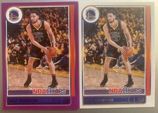 (2) 2021-22 NBA Hoops KLAY THOMPSON Purple Parallel + Base #8 Warriors