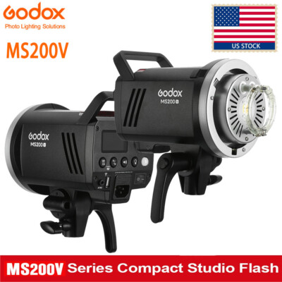 US Godox MS200V New Version LED Studio Flash Lighting Compact