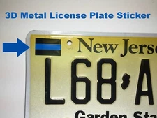 3D Metal Thin Blue Line Sticker License Plate Decal w/ 3M adhesive 1.5" x 1"