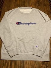 Vintage CHAMPION Crewneck Sweatshirt Spellout Stitched XL 50/50 Blend EXC. 