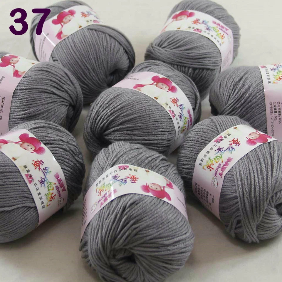 Sale 8 Skeinsx50g Cashmere Silk Wool Children Hand Knit Blankets Crochet Yarn 37