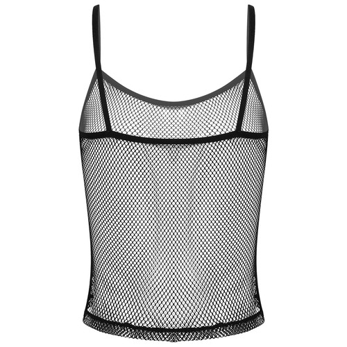 Women Sexy SeeThrough Crop Top Camisole Sleeveless Mesh Tank