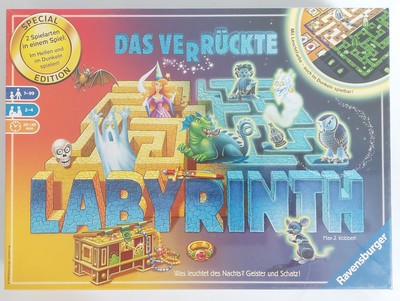 Das verrückte Labyrinth - mit Leuchtfarbe im Dunkeln spielbar - eingeschweisst