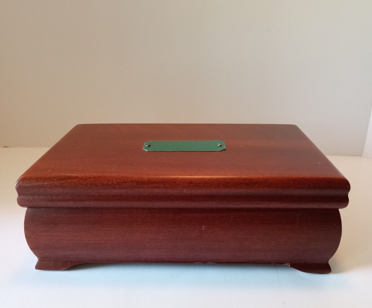 Vintage Eureka Mfg. Co. Reed & Barton Wood Jewelry Box Red Vintage Eureka Mfg. Co. Reed & Barton Wood Jewelry Box Red