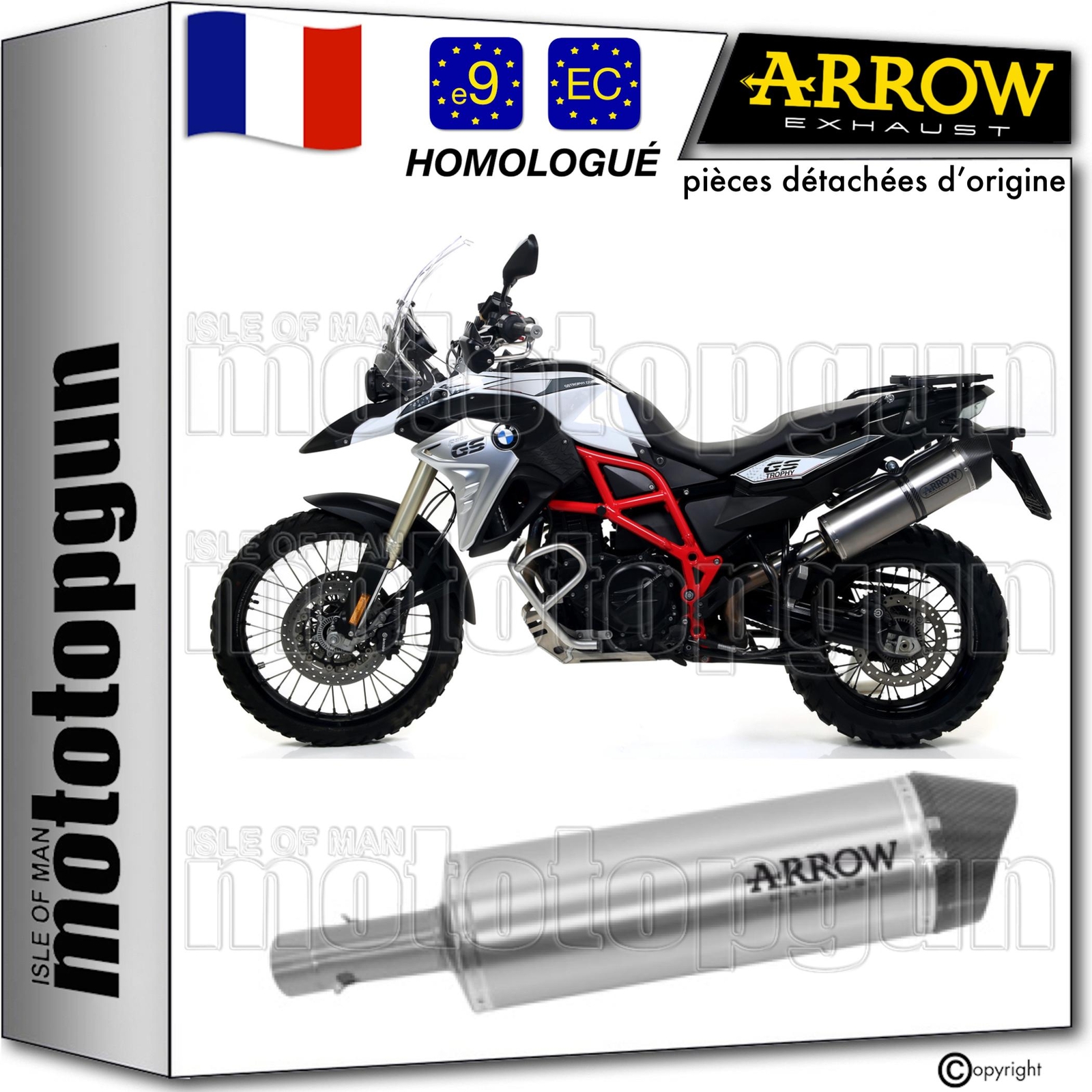 Échappement moto Arrow Maxi Tech pour voyage en BMW F800 GS Adventure 2014