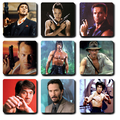 Action Filmstars Untersetzer - Tasse - Hartholz - Geschenk - Untersetzer Film