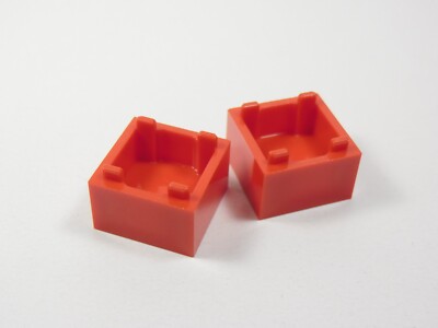 LEGO Lot of 2 Red 2x2x1 Box Container w/ Open Top Accessory Minifig P2