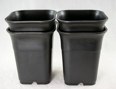 Square Plastic Cascade Bonsai, Cactus & Succulent, Orchid Pot 3.25'' - 4.75''