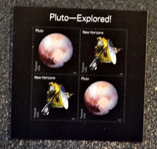 2016USA #5077-5078 Forever - Pluto Explored! - Souvenir Sheet of 4 Mint NH space